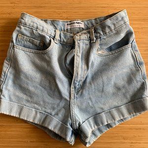 American Apparel High-Waisted Jean Shorts